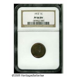 1912 1C PR66 Brown NGC. One of only 2,145 proofs 