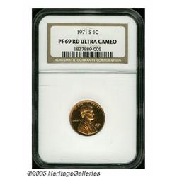 1971-S 1C PR69 Ultra Cameo NGC. Brilliant brassy-