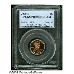 2000-S 1C PR70 Deep Cameo PCGS. An immaculate apr