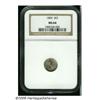 Image 1 : 1854 3CS MS64 NGC. Silver-gray surfaces are overl