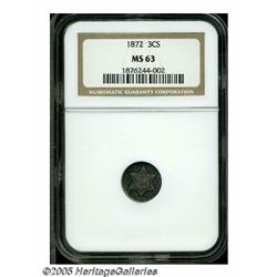 1872 3CS MS63 NGC. A spectacularly toned example,