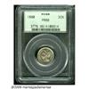 Image 1 : 1880 3CN PR66 PCGS. Streaks of golden-brown color