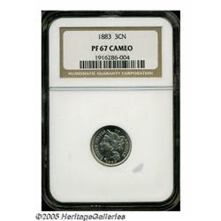 1883 3CN PR67 Cameo NGC. A needle-sharp and essen