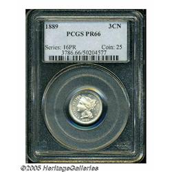1889 3CN PR66 PCGS. This is a remarkable Gem Proo