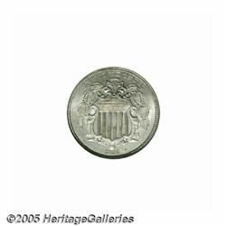 1866 5C Rays MS65 NGC. A bright, lustrous example