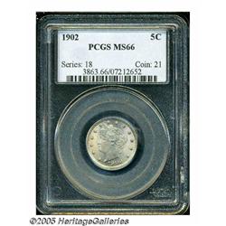 1902 5C MS66 PCGS. The design elements are nicely