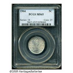 1904 5C MS65 PCGS. A lovely Gem with fully brilli