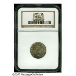 1911 5C MS64 NGC. Well struck with bright, satiny