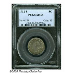 1912-S 5C MS65 PCGS. One of the keys to the serie