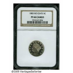 1883 5C No Cents PR66 Cameo NGC. The popularity o