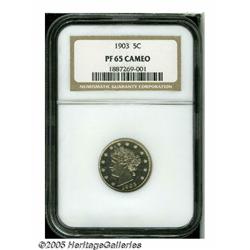 1903 5C PR65 Cameo NGC. The brilliant surfaces ar
