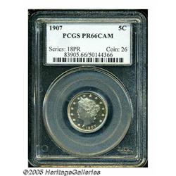1907 5C PR66 Cameo PCGS. This is a wonderful Came