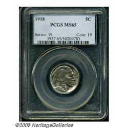 1918 5C MS65 PCGS. Sharply struck with fully bril