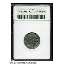 1918/7-D 5C Good 4 ANACS. Light magnification sho