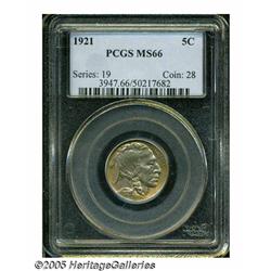 1921 5C MS66 PCGS. Intricately detailed on each s