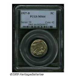 1927-D 5C MS64 PCGS. A bright, satiny example of 