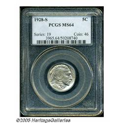 1928-S 5C MS64 PCGS. The 1928-S is an important s