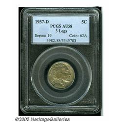 1937-D 5C Three-Legged AU58 PCGS. Temptingly clos
