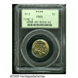 1913 5C Type Two PR65 PCGS. Luminous golden-brown