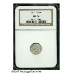 1832 H10C MS64 NGC. V-2, LM-12, R.2. Apricot colo