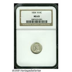 1834 H10C MS65 NGC. LM-2, R.1. This is a sharply 