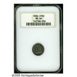 1836 H10C Large 5C MS64 NGC. V-4, LM-3, R.1. This