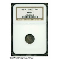 1840 H10C No Drapery MS65 NGC. Splendid apple-gre