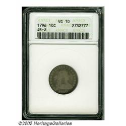1796 10C VG10 ANACS. JR-2, R.4. Light tan patina 
