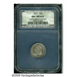 1827 10C Unc Details, Improperly Cleaned, NCS. JR