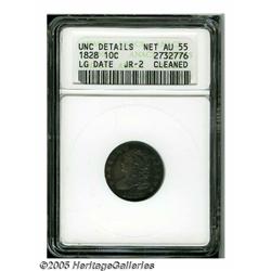 1828 10C Large Date--Cleaned--ANACS. Unc Details,