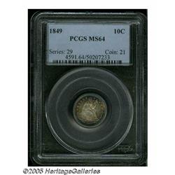 1849 10C MS64 PCGS. The 1849 dime had a rather su