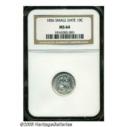 1856 10C Small Date MS64 NGC. The more frequently