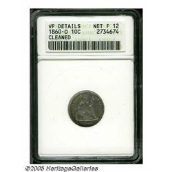 1860-O 10C --Cleaned--ANACS. VF Details, Net Fine