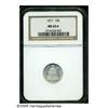 Image 1 : 1871 10C MS65 S NGC. Fortin-102a. A fully brillia