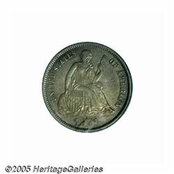 1871-CC 10C AU55 PCGS. Only once before have we o