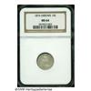 Image 1 : 1874 10C Arrows MS64 NGC. A pearl-gray near-Gem, 