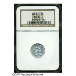 1882 10C MS66 NGC. Sharply struck, this is a well