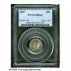 Image 1 : 1887 10C MS64 PCGS. A pleasing mixture of golden-