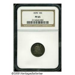 1878 10C PR65 NGC. Only 800 proofs were struck of