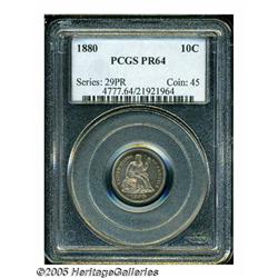 1880 10C PR64 PCGS. This is a lovely Proof exampl