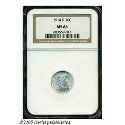 1914-D 10C MS66 NGC. An important, late-date type