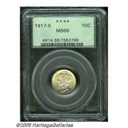 1917-S 10C MS66 PCGS. This older holder premium G