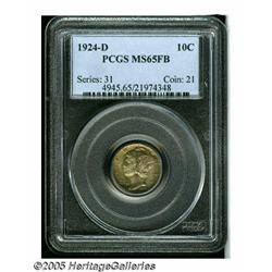 1924-D 10C MS65 Full Bands PCGS. Sharply struck a