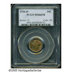 1936-D 10C MS66 Full Bands PCGS. Highly attractiv