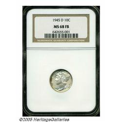 1945-D 10C MS68 Full Bands NGC. A lightly and ori