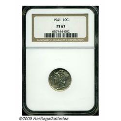 1941 10C PR67 NGC. Beautiful gold, aqua, and ruby