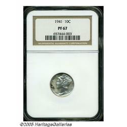 1941 10C PR67 NGC. Dashes of russet color cling t