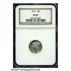 1941 10C PR67 NGC. Pastel golden-brown and emeral