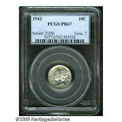 1942 10C PR67 PCGS. Glimpses of obverse peach col