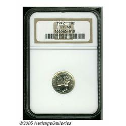 1942 10C PR68 NGC. This brilliant proof displays 